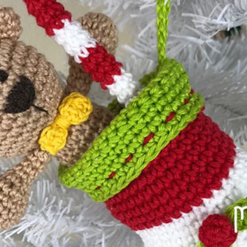 Imagem Meia de Crochê de Natal